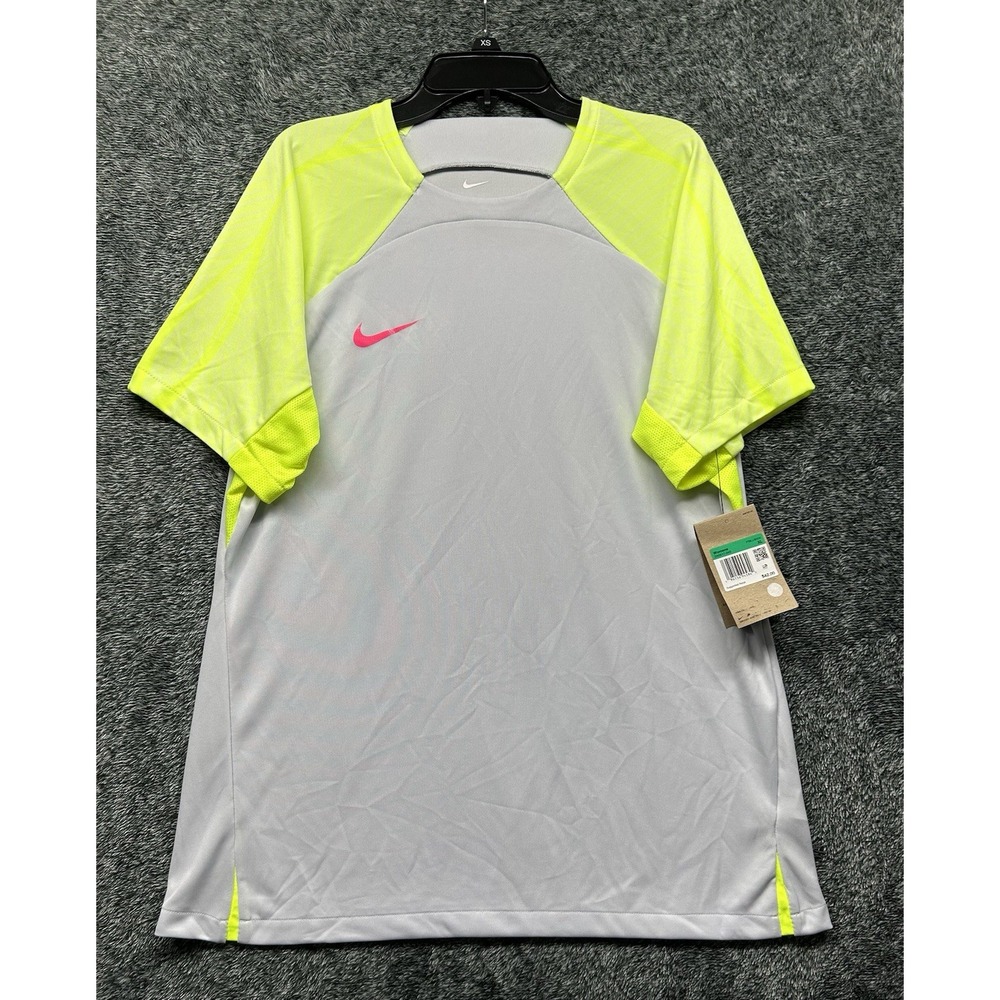 Nike Womens Size XL Gray Short Sleeve Dri Fit Strike Soccer Top New (K6)